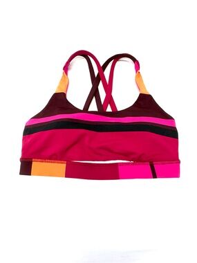 lululemon athletica Pink Magenta Colorblock Strappy Sports Bra Size 4